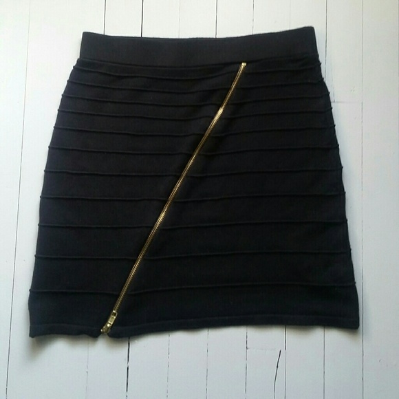 AQUA Bandage Black Mini Skirt - Picture 1 of 5